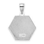 14K White Gold Enameled Textured Back Caduceus Medical Disc view
