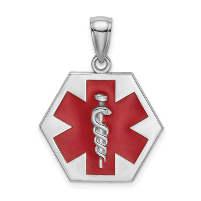 14K white gold caduceus pendants & charm