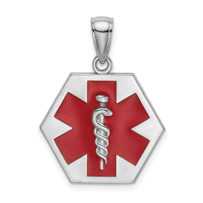14K white gold caduceus pendants & charm