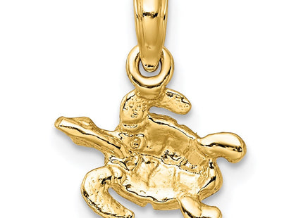 14K Textured and Enameled Sea Turtle Charm (Style K6752)