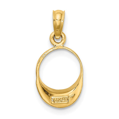 14K Aqua Enameled Beach Sun Visor Charm