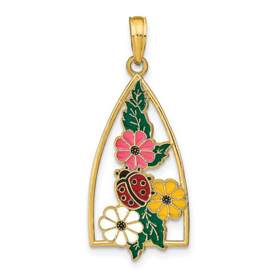 14K gold flower pendant