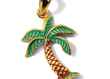 14K Enamel Palm Tree Charm