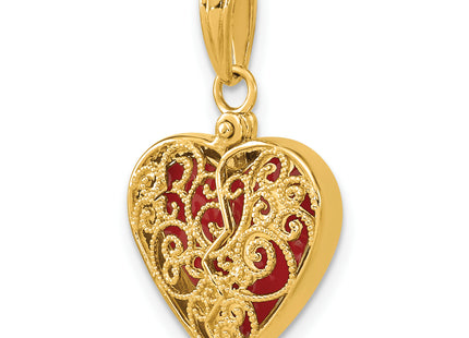 14K 3-D Reversible Heart Opens Charm