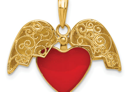 14K 3-D Reversible Heart Opens Charm