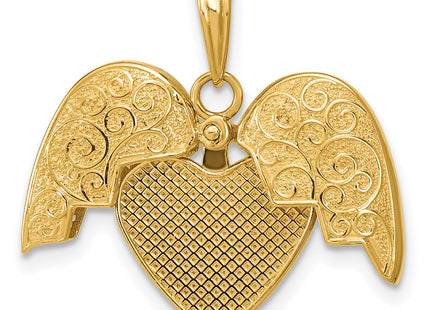14K 3-D Reversible Heart Opens Charm