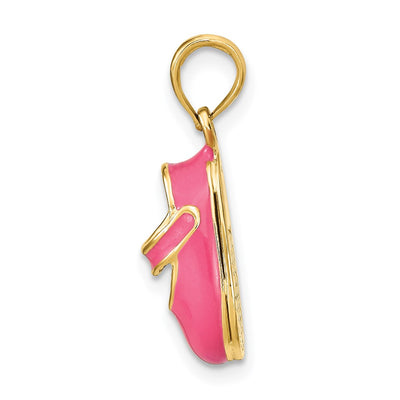 14K w/ Pink Enamel 3-D Baby Shoe Charm