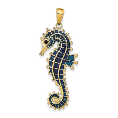 14K gold seahorse pendant