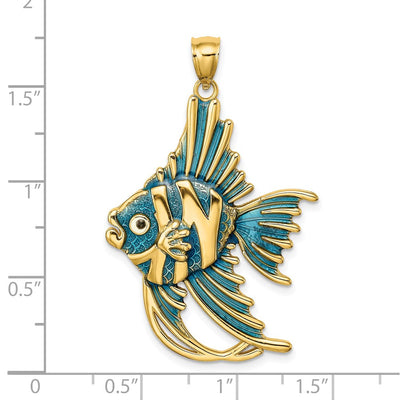 14K w/ Blue Enamel ANGELFISH Charm