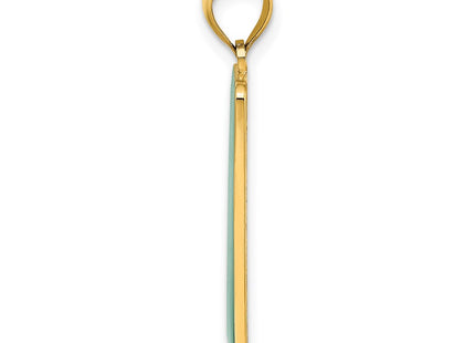 14K gold key charm, alternate view