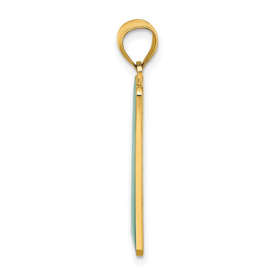 14K Enamel Mile Marker 0 / Key West Charm, 28.7 x 19.2mm