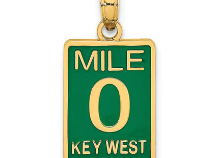 14K Enamel Mile Marker 0 / KEY WEST Charm (Style K7055)