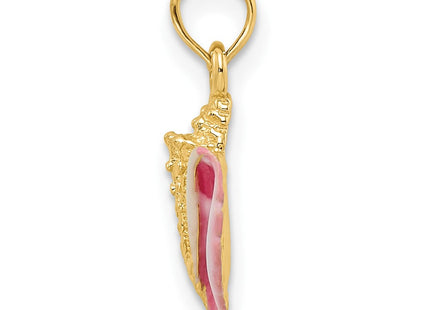 14k Textured and Enamel Conch Shell Pendant (Style K7093)