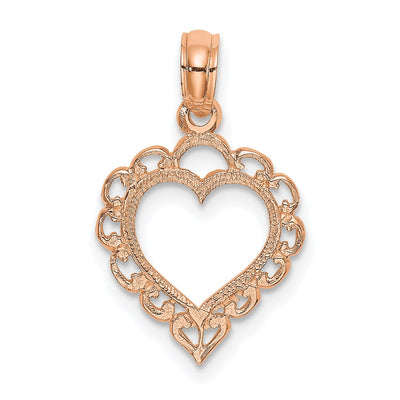 14K rose gold heart pendant