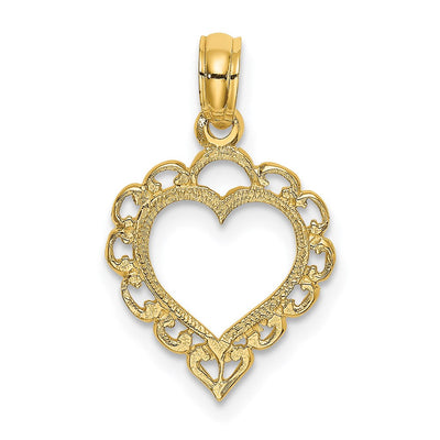 14K gold heart charm