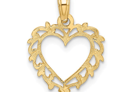 14K gold heart charm, further view
