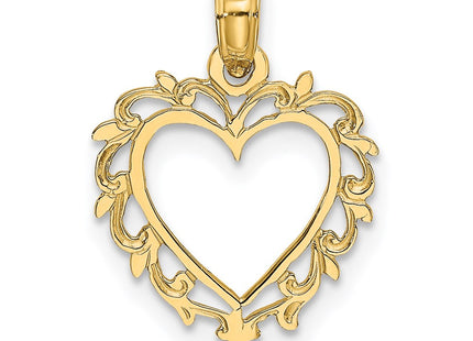 14K gold heart charm