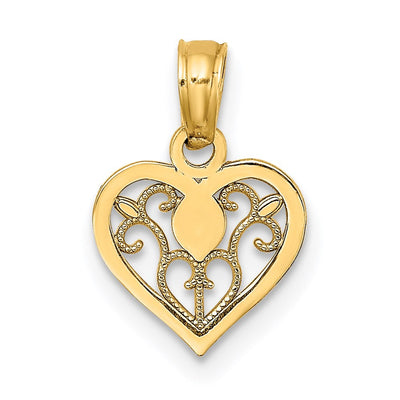 14K gold heart pendant
