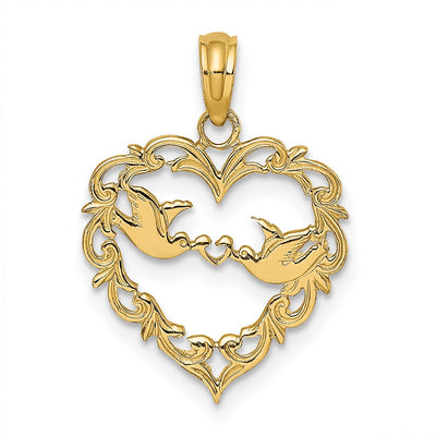 14K gold heart pendant