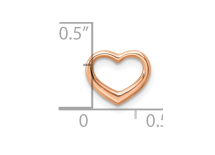 14K rose gold heart chain, another view
