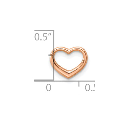 14K Rose Polished Heart Chain Slide, 12.2 x 9.75mm