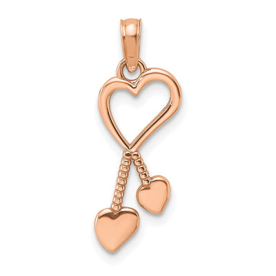 14K rose gold heart pendant