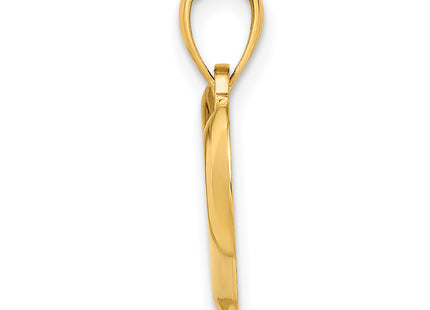 14K Polished Teardrop Heart Charm, 18.1 x 15.2mm