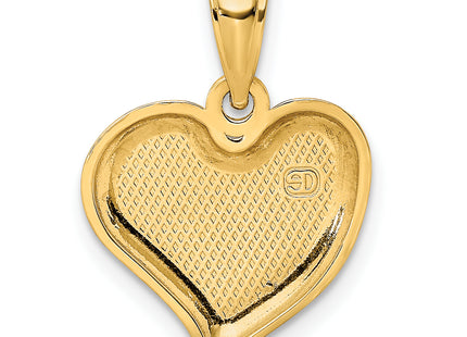 14K Polished Teardrop Heart Charm, 18.1 x 15.2mm