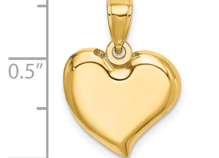 14K Polished Teardrop Heart Charm, 18.1 x 15.2mm