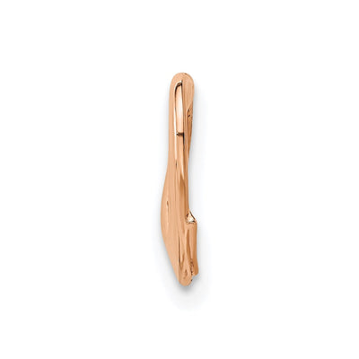 14K Rose Polished Heart Chain Slide, 14.2 x 12.25mm