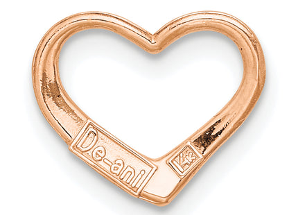 14K Rose Polished Heart Chain Slide, 14.2 x 12.25mm