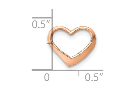 14K rose gold heart chain, another view