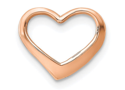 14K rose gold heart chain