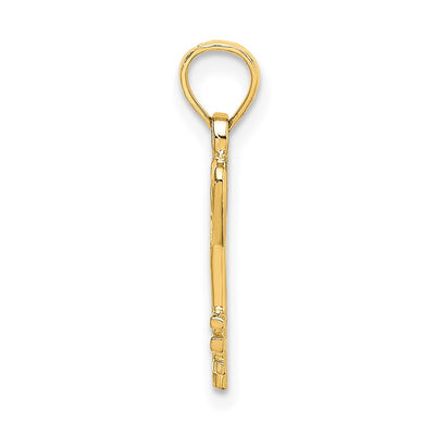 14K 3D Key w/ Heart Charm