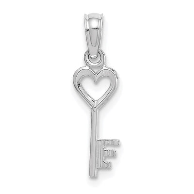 14K white gold heart pendant