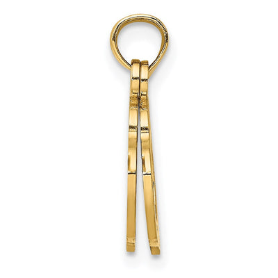 14K 2-Piece Handcuffs Charm, 14.3 x 13.95mm