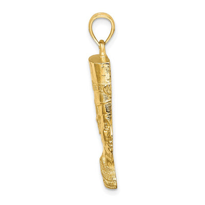 14K 2-D Polished / Textured Nefertiti Profile Charm