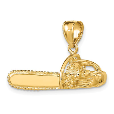 14K 3-D Large Chain Saw Charm