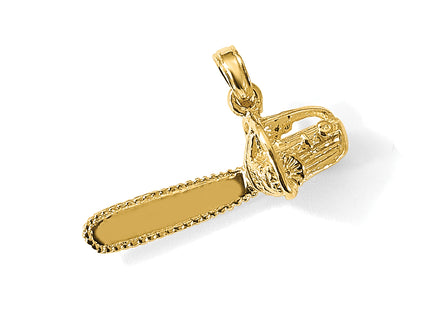 14K 3-D Small Chain Saw Charm