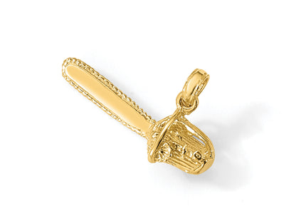 14K 3-D Small Chain Saw Charm