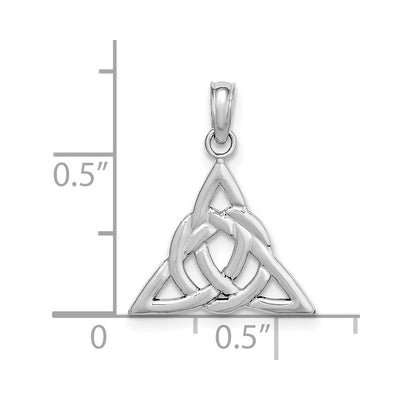 14K White Gold Celtic Trinity Knot Charm