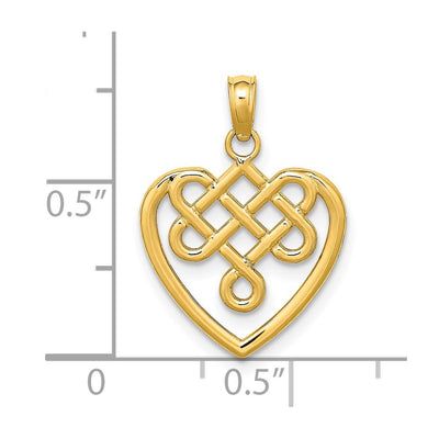 14K Small Celtic Knot Heart Charm