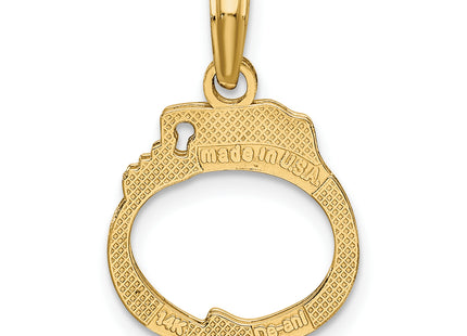 14K 2-Piece Handcuffs Charm, 14.3 x 13.95mm