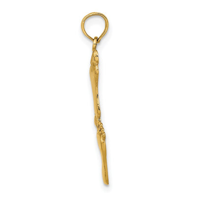 14K Polished Double Vertical Feet Charm