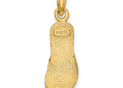 14K Single Polished Strap Flip-Flop Charm, 20.6 x 6.7mm