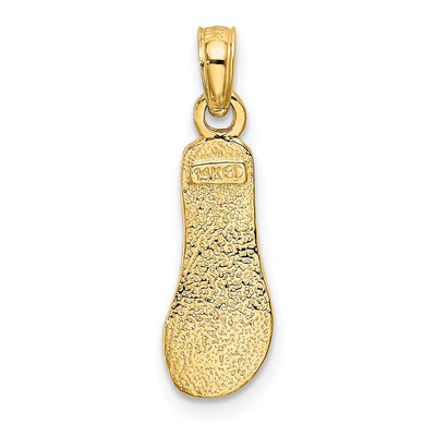 14K Single Polished Strap Flip-Flop Charm, 20.1 x 6.1mm