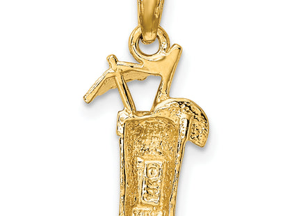 14K Cocktail Drink w/ Umbrella Charm