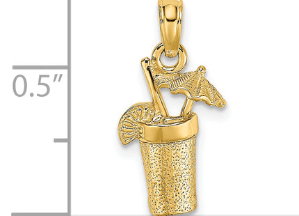 14K Cocktail Drink w/ Umbrella Charm