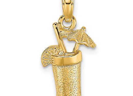 14K Cocktail Drink w/ Umbrella Charm