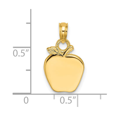 14K Polished Apple Charm